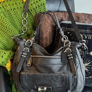 Coach Madison Leather Hobo / Satchel black metallic Macys line M1193-1934